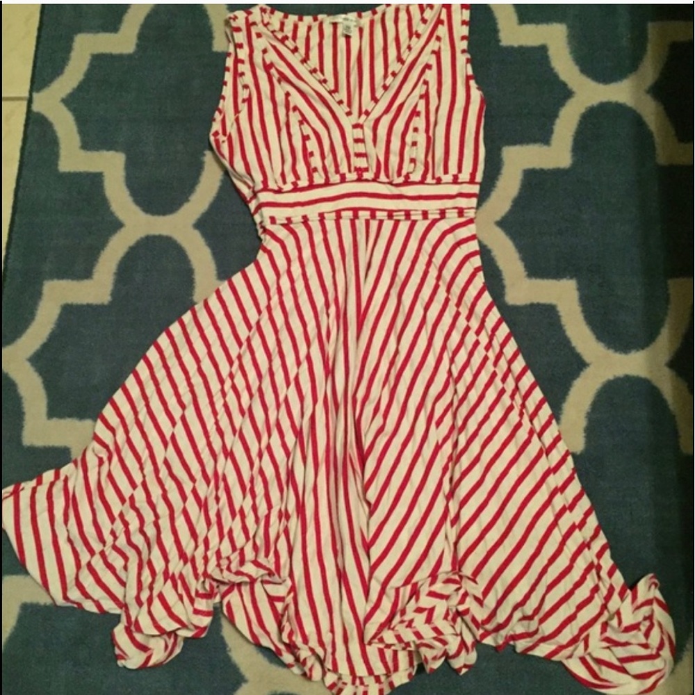 Red and white dress